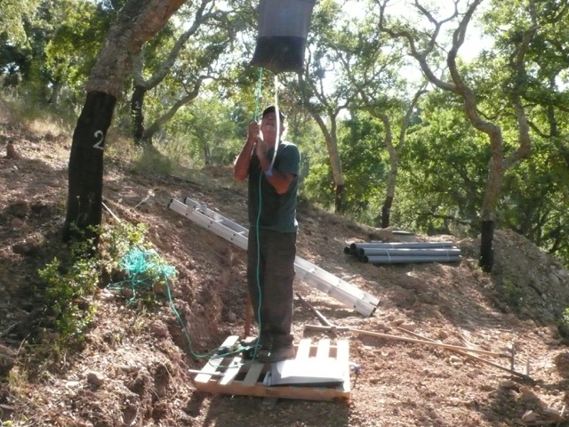 Hanging the solar shower